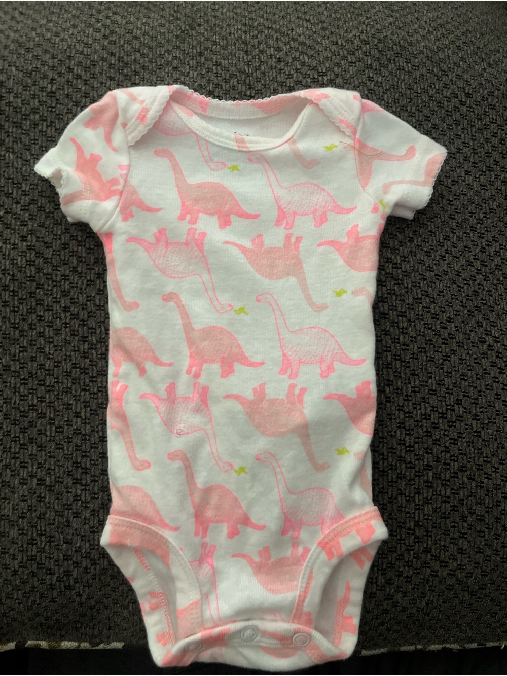 Pink Dinosaur Cotton Baby One-Piece